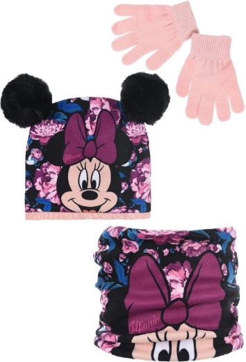 Minnie σκουφάκι, κασκόλ και γάντια