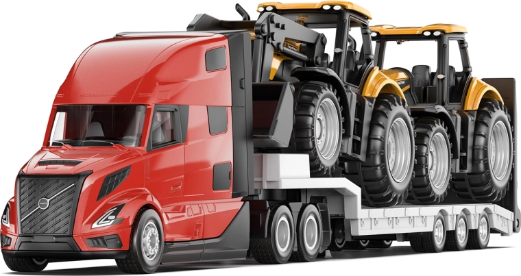 Siku Super τράκτορας Volvo VNL 860 με ρυμουλκούμενο και τρακτέρ JCB