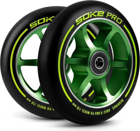 Ρόδες για πατίνι 110 mm λαχανί SOKE – σετ 2 τεμ.