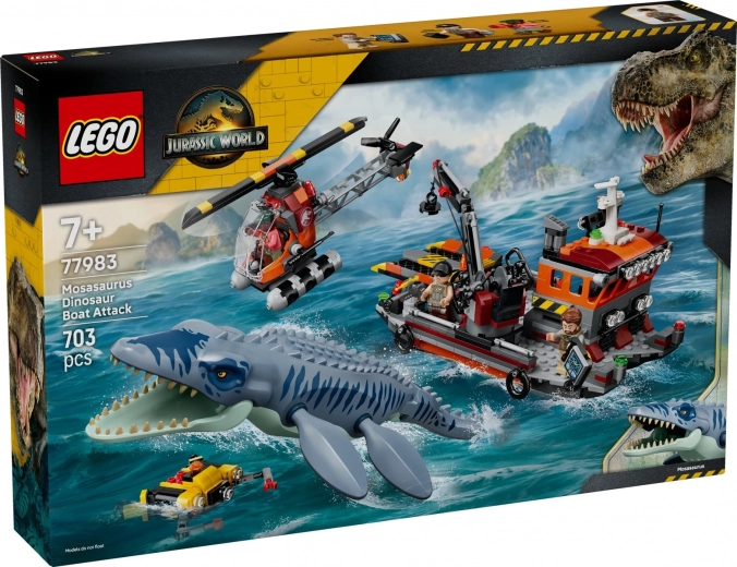 LEGO Jurassic World επίθεση μοσασαύρου στο πλοίο