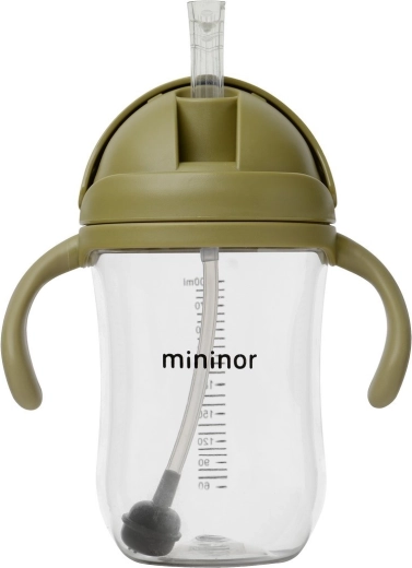 Μπουκάλι Mininor με καλαμάκι Tritan 330 ml moss green