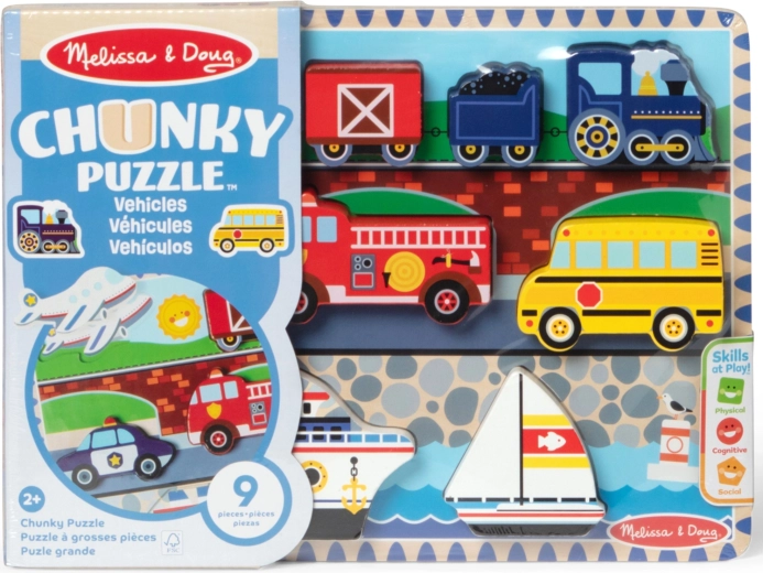 Ξύλινο chunky παζλ οχήματα MELISSA & DOUG
