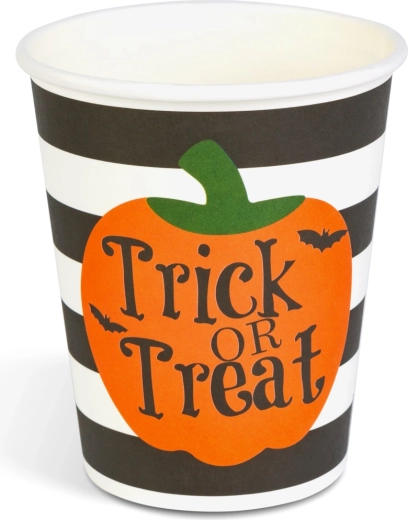 Χάρτινα ποτήρια Halloween με κολοκύθες 250 ml, 8 τεμάχια