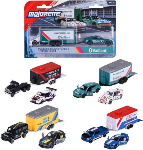 Majorette Racing Deluxe Τρέιλερ – σετ 2 αυτοκινήτων και τρέιλερ 1:64