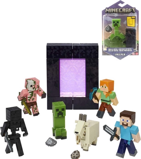 Αρθρωτή φιγούρα Mattel Minecraft Build-A-Portal 8 cm με αξεσουάρ (διάφοροι τύποι) - 1 τεμάχιο