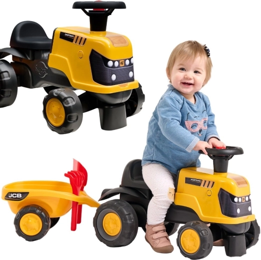 Παιδικό τρακτέρ JCB Fastrac με ρυμουλκούμενο, φτυαράκι και τσουγκράνα