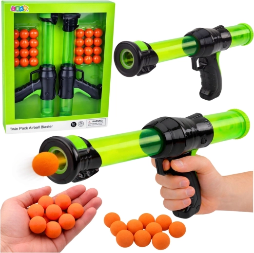 Σετ πιστολιών για αφρώδεις μπάλες AIRBALL BLASTER – 2 blasters + 24 μπαλάκια