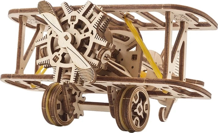 Ugears Mini διπλάνο – μηχανικό ξύλινο 3D κιτ κατασκευής