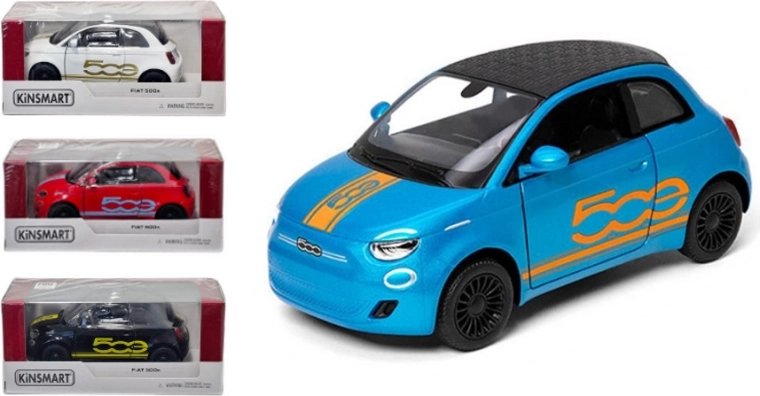 Kinsmart Fiat 500 μεταλλικό μοντέλο 1:28 με μηχανισμό έλξης (Pull Back)