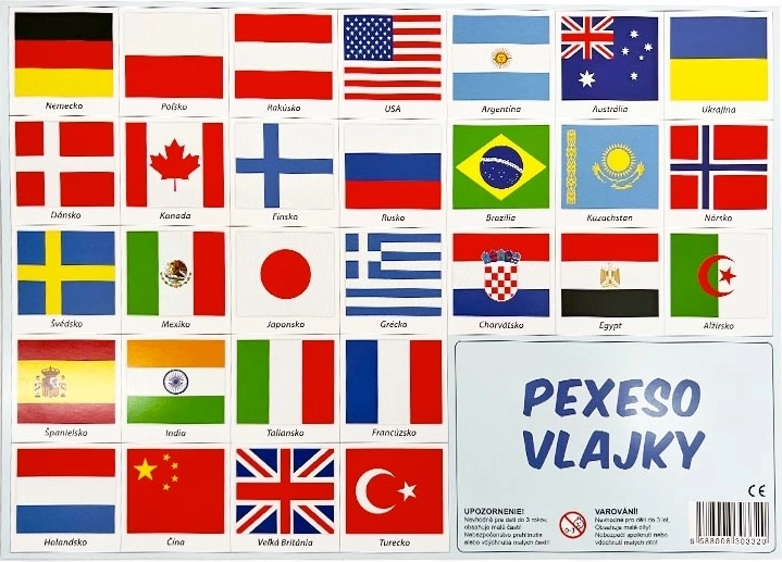 Παιχνίδι μνήμης (Pexeso) με σημαίες κρατών