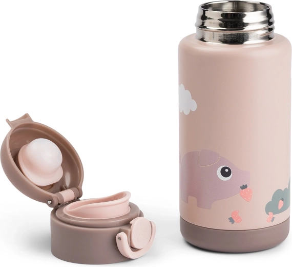 Done by Deer θερμός μπουκάλι Tiny farm ροζ 340 ml