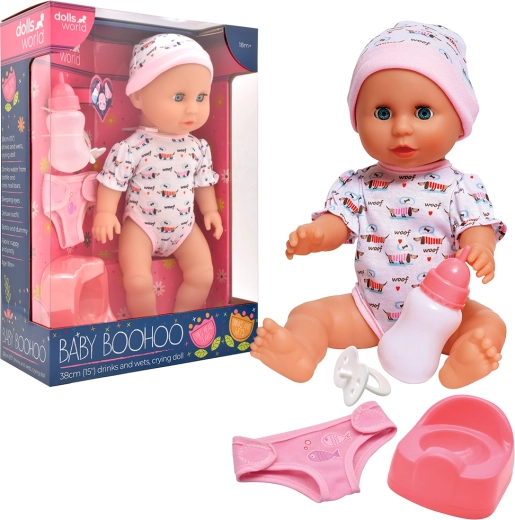 Dolls World μωρό Baby Boohoo 38 cm με λειτουργίες και αξεσουάρ