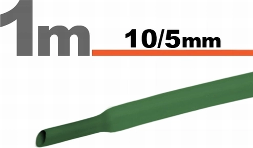Πράσινος θερμοσυστελλόμενος σωλήνας 10 / 5 mm