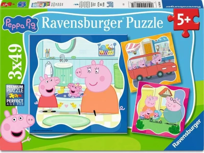 Παζλ Ravensburger Γουρουνάκι Πέππα – η οικογένεια πρώτα, 3×49 κομμάτια