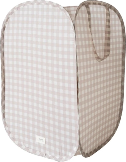 Πτυσσόμενο καλάθι αποθήκευσης 3 Sprouts recycled gingham beige