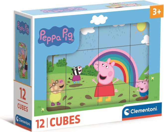 Κυβοτουβλάκια με εικόνες Peppa Pig της Clementoni, 12 κύβοι
