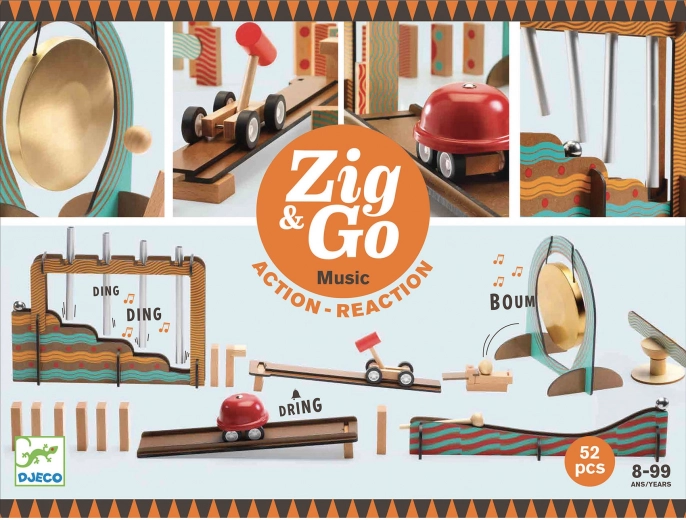 Ξύλινη πίστα Zig Go Μουσική 52 τεμάχια Djeco