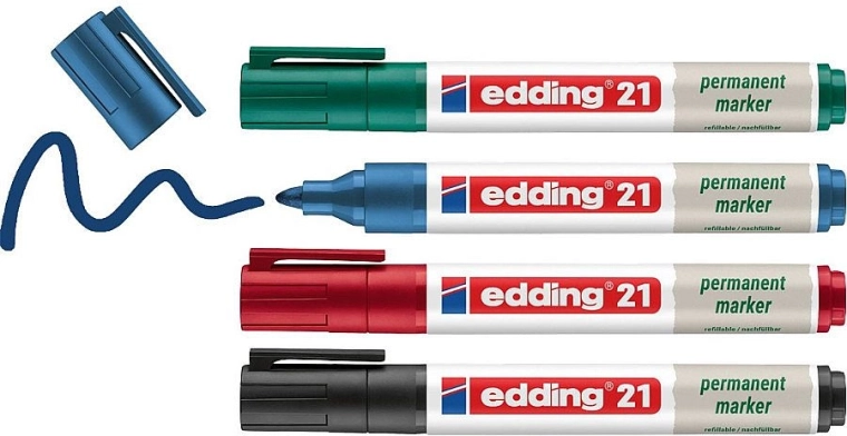 Ανεξίτηλος μαρκαδόρος Edding EcoLine 21, σετ 4 τεμ.