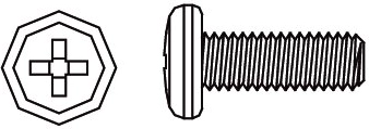 Jamara σταυρόβιδα με ημισφαιρική κεφαλή M3 × 12 mm - 1 τεμάχιο