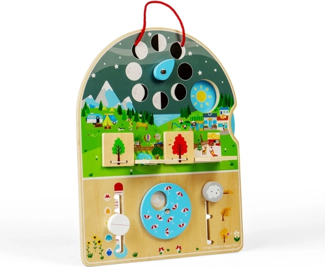 Bigjigs Toys Ξύλινος πίνακας κινητικών δεξιοτήτων Καιρός