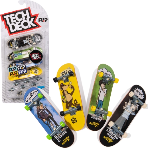 Σετ fingerboard Tech Deck 4 μίνι skateboard για συναρμολόγηση Flip