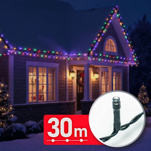Πολύχρωμη φωτεινή αλυσίδα LED 30 m, 600 LED