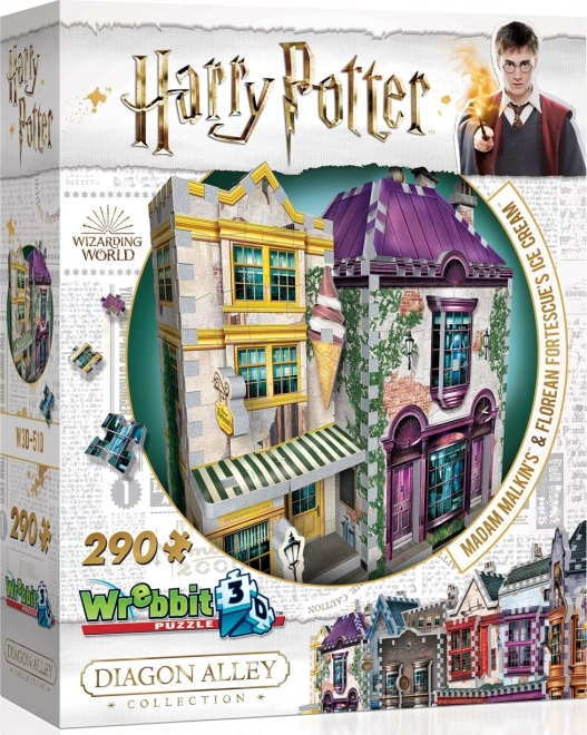 WREBBIT 3D παζλ HARRY POTTER: Η Madam Malkin και το παγωτατζίδικο Florean Fortescue – 290 κομμάτια