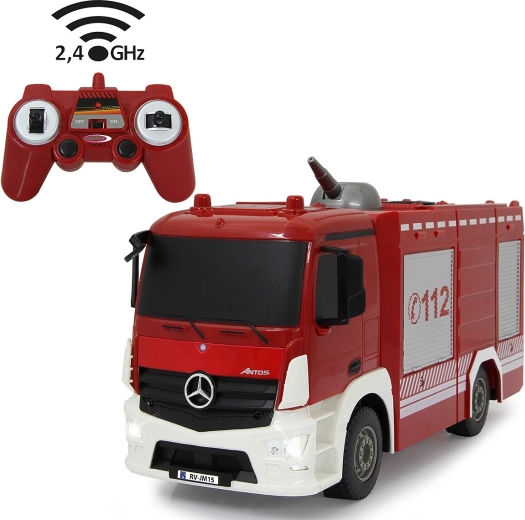 Jamara τηλεκατευθυνόμενο πυροσβεστικό όχημα Mercedes-Benz Antos 1:26 με λειτουργία ψεκασμού, 2,4 GHz