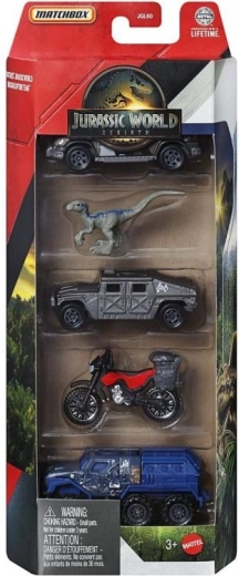 Matchbox Jurassic World – σετ 4 αυτοκινητάκια και δεινόσαυρος