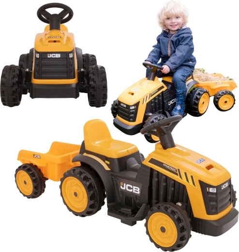 EVO παιδικό ηλεκτρικό τρακτέρ JCB με ρυμουλκούμενο
