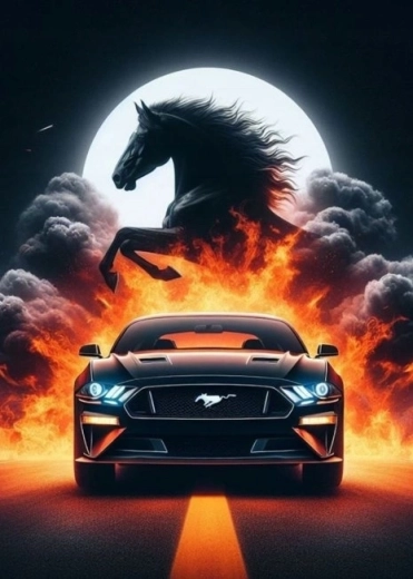 Norimpex διαμαντένια ζωγραφική σπορ αυτοκίνητο Mustang 30 × 40 cm