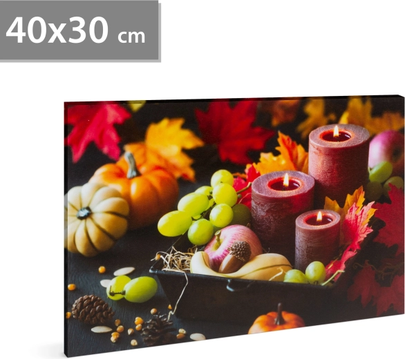 Πίνακας LED με κεριά, 40 × 30 cm