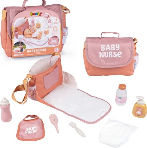 Τσάντα αλλαξιέρα για κούκλες BABY NURSE με 7 αξεσουάρ