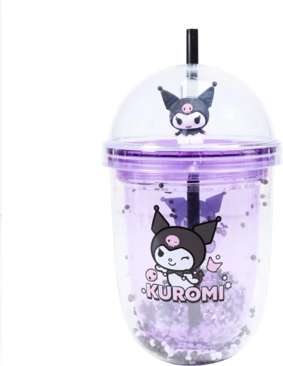 Kuromi boba tumbler με καλαμάκι