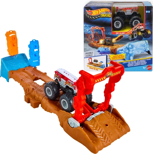 Hot Wheels Monster Trucks σετ παιχνιδιού πίστας με αυτοκίνητο HW 5 Alarm και 2 αξεσουάρ