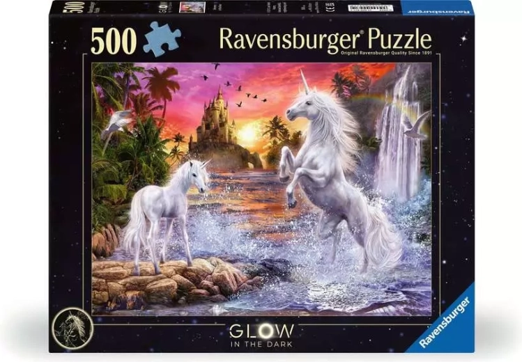 Ravensburger φωσφορίζον παζλ Μονόκεροι στο ποτάμι 500 κομμάτια
