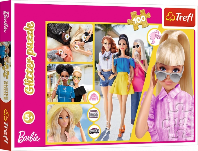 Παζλ 100 κομματιών Glitter Μπρονκατέ Barbie