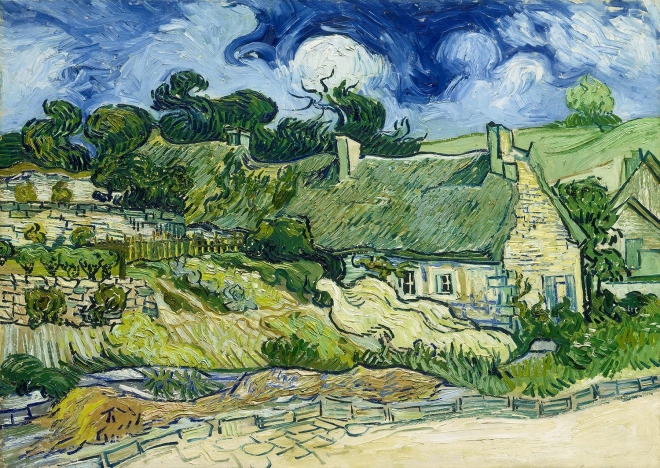 Απολαύστε παζλ Vincent van Gogh: Αχυρένιες καλύβες στο Cordeville 1000 κομμάτια