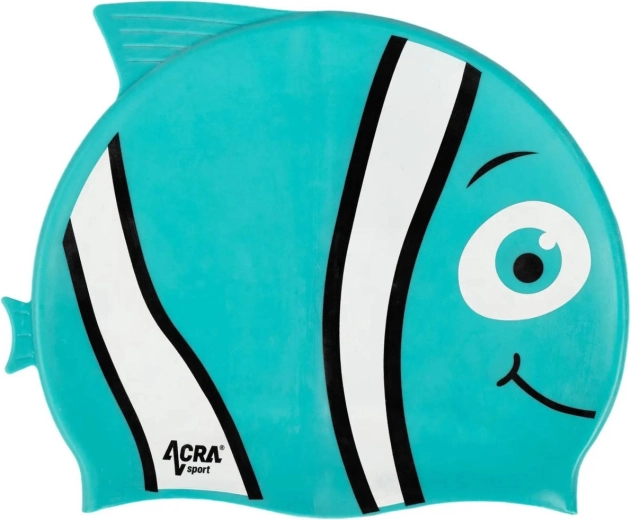 Acra παιδικό κολυμβητικό σκουφάκι σιλικόνης Nemo τιρκουάζ - 1 τεμάχιο