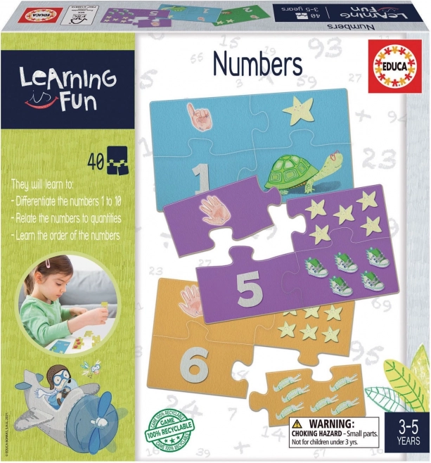 Εκπαιδευτικό παζλ και παιχνίδι Learning is Fun: αριθμοί