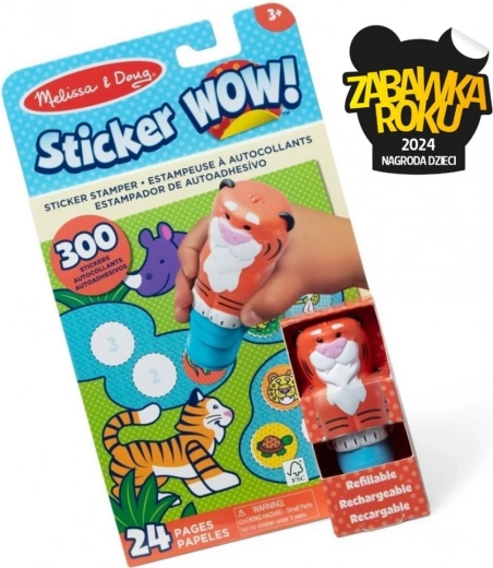 Sticker WOW! Βιβλιαράκι και σφραγίδα με αυτοκόλλητα - Τίγρης