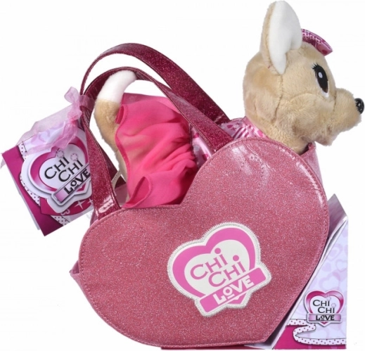 ChiChi Love λούτρινο σκυλάκι τσιουάουα σε τσαντούλα σε σχήμα καρδιάς