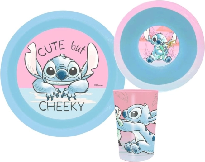 Πλαστικό σετ φαγητού 3 τεμαχίων Lilo και Stitch
