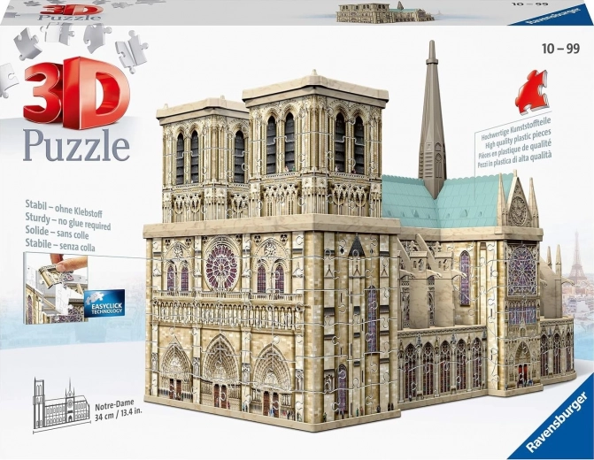 Ravensburger 3D παζλ Καθεδρικός Ναός της Παναγίας των Παρισίων (Notre-Dame), Παρίσι, 349 κομμάτια