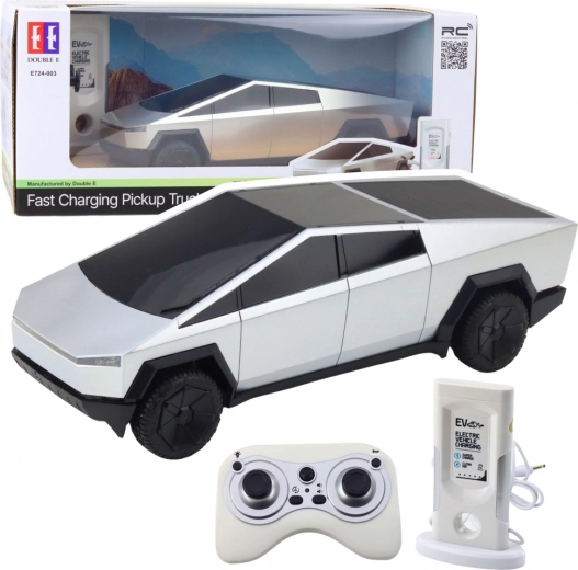 RC pickup φορτηγό τηλεκατευθυνόμενο, ασημί – 4 λειτουργίες οδήγησης και LED
