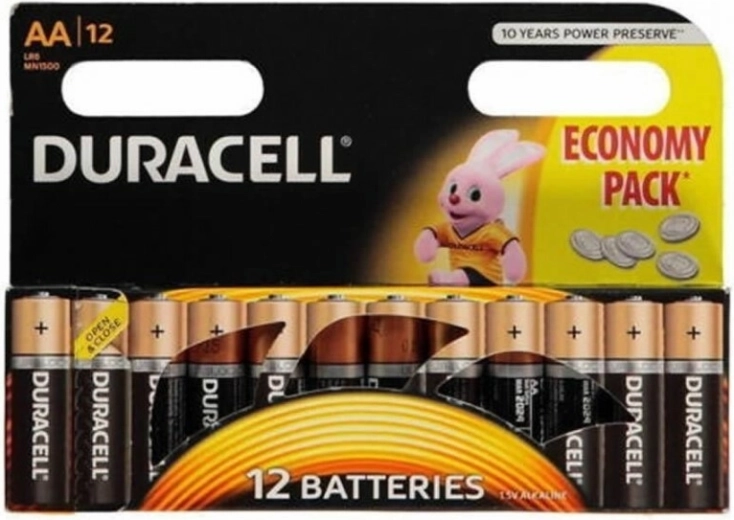 Αλκαλικές μπαταρίες AA DURACELL MN1500, συσκευασία 12 τεμ.