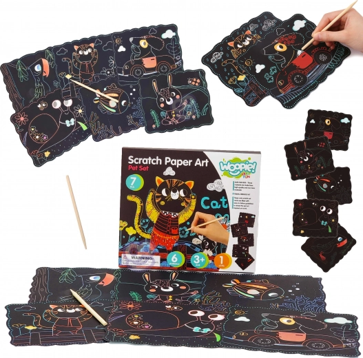 Woopie Art&Fun δημιουργικό σετ ξυστών εικόνων για παιδιά, 7 τεμάχια
