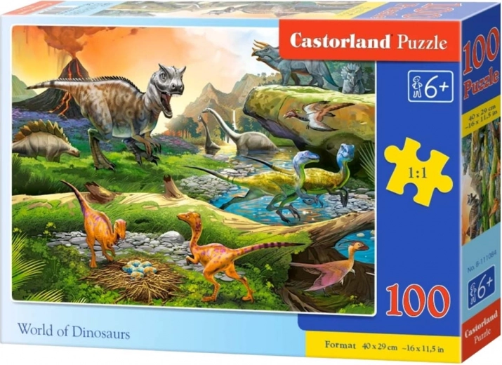 Παζλ 100 κομματιών World of Dinosaurs
