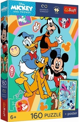 Παιδικό παζλ Trefl Premium Plus Kids Mickey Mouse – Ώρα ποντικιού 160 κομμάτια
