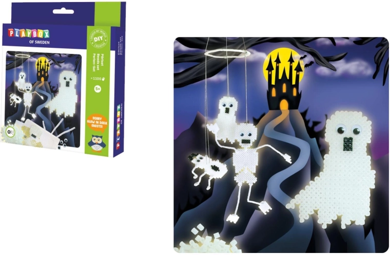 PLAYBOX φωσφορίζουσες χάντρες σιδερώματος Σκελετοί και φαντάσματα 1.100 τεμ.